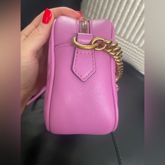 SOLD Gucci GG Marmont Small Camera Bag pink purple - Picture 5 of 13